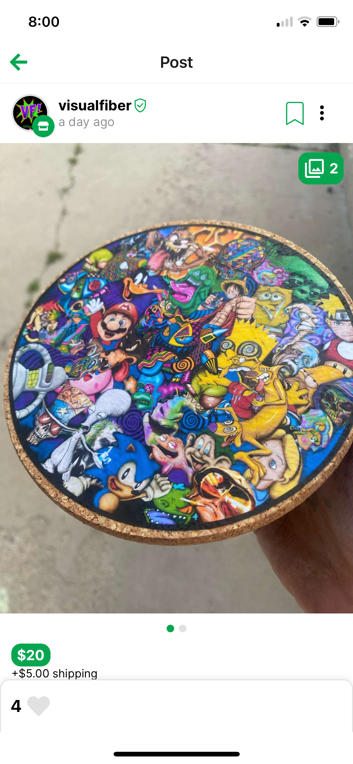 cork cartoon mat 7.5”