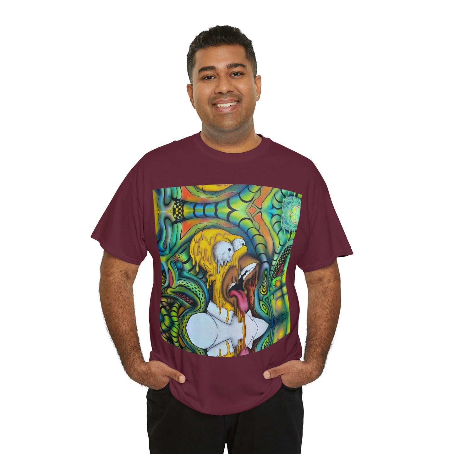 Visual Fiber Trippy Homer Tee