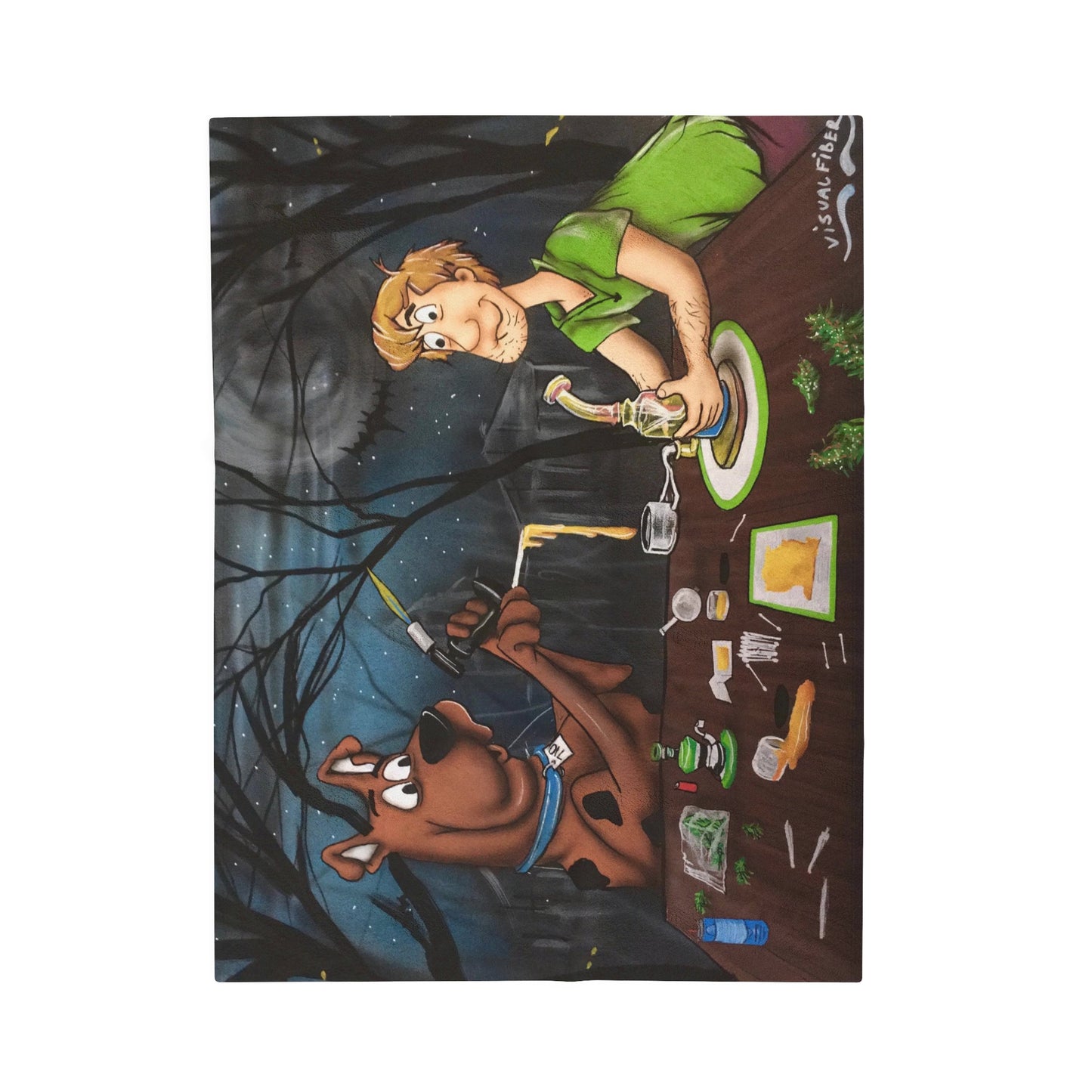 Visual Fiber Scooby and Shaggy Velveteen Plush Blanket