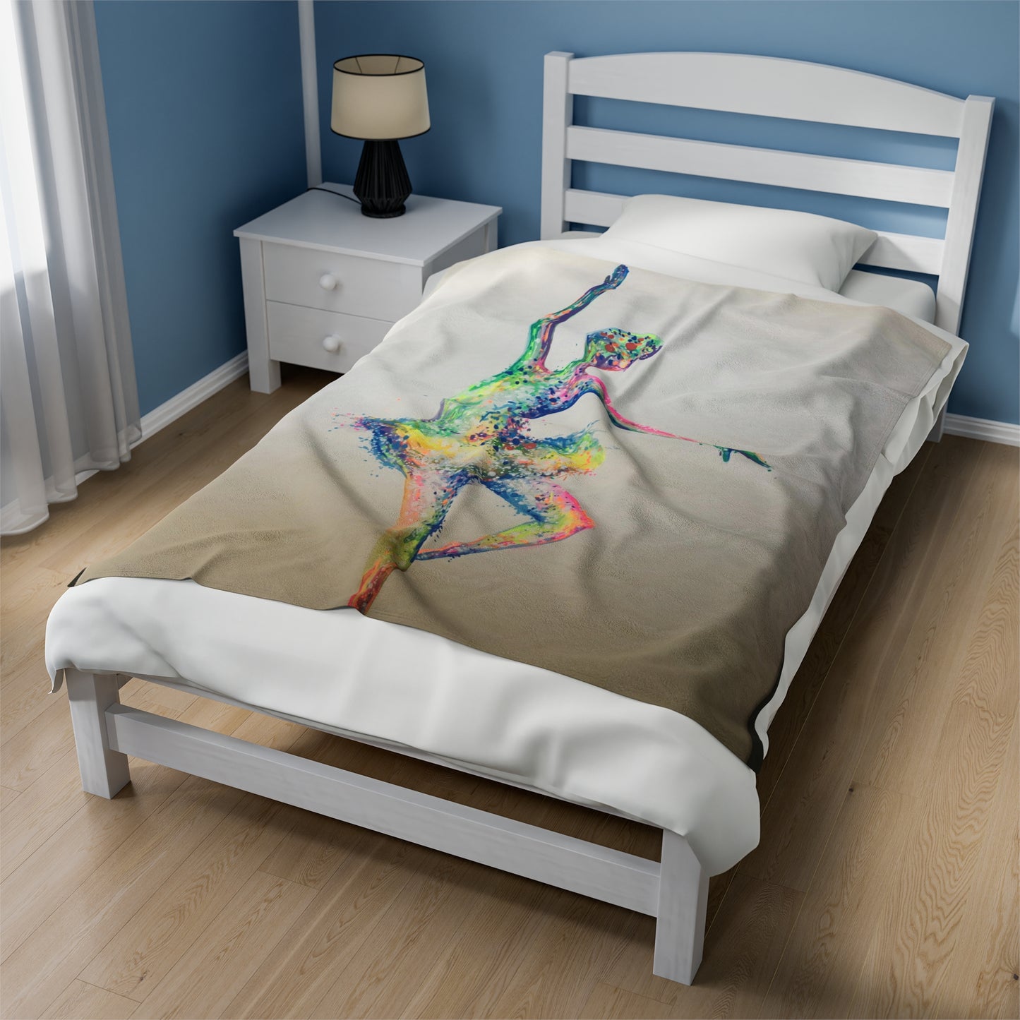 Visual Fiber Abstract Dancer Velveteen Plush Blanket