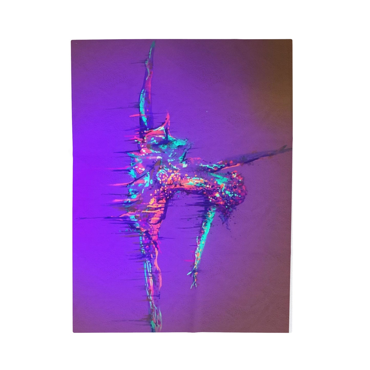 Visual Fiber Purple Abstract Dancer Velveteen Plush Blanket