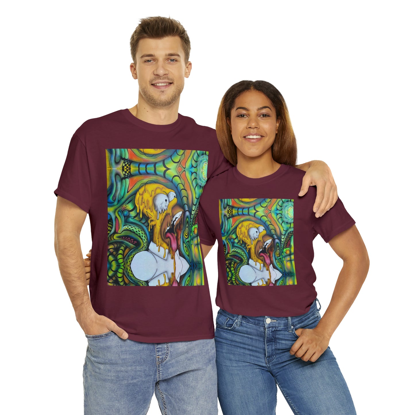 Visual Fiber Trippy Homer Tee