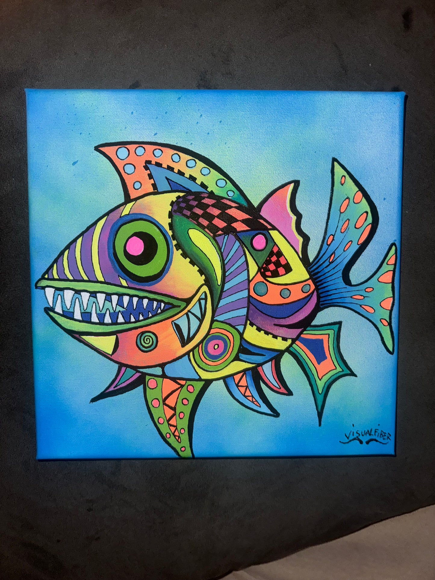 Trippy  abtract neon fish