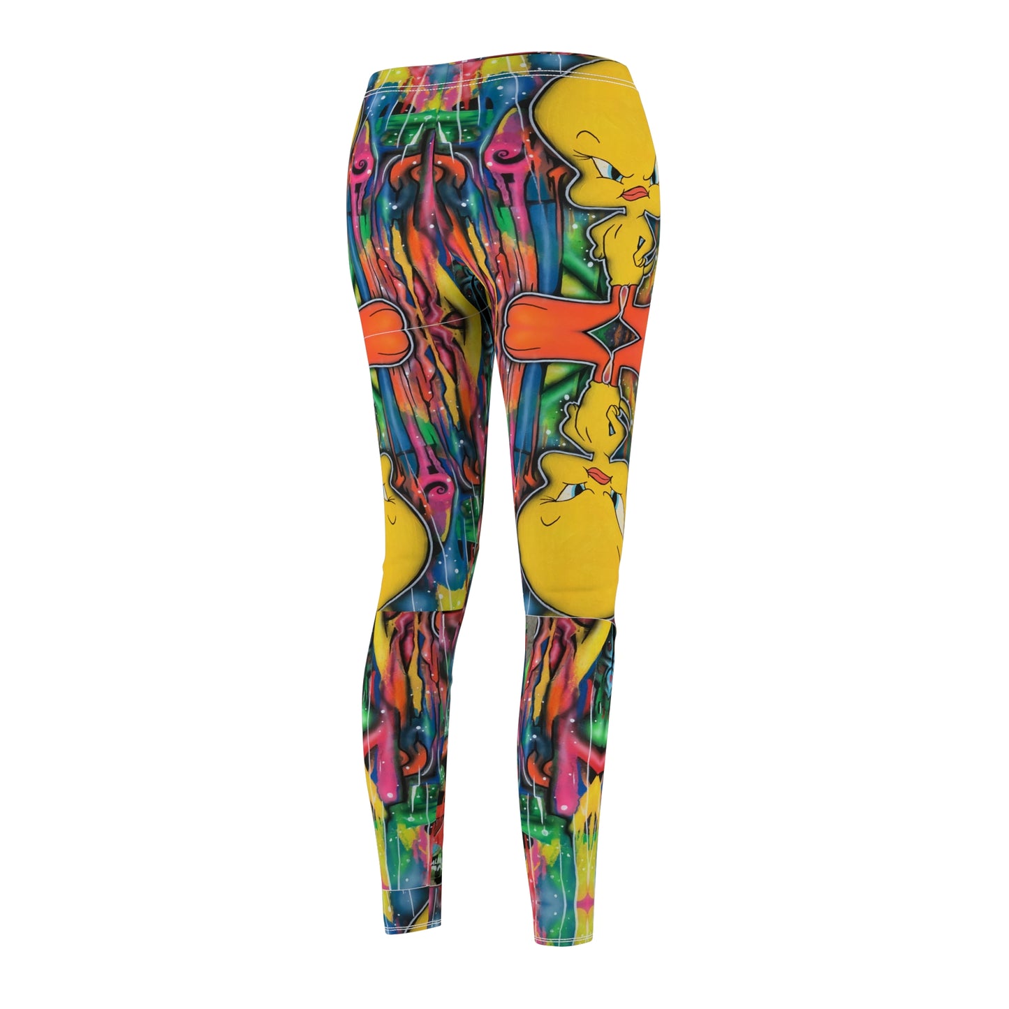 Visual Fiber Tweety Women's Cut & Sew Casual Leggings (AOP)