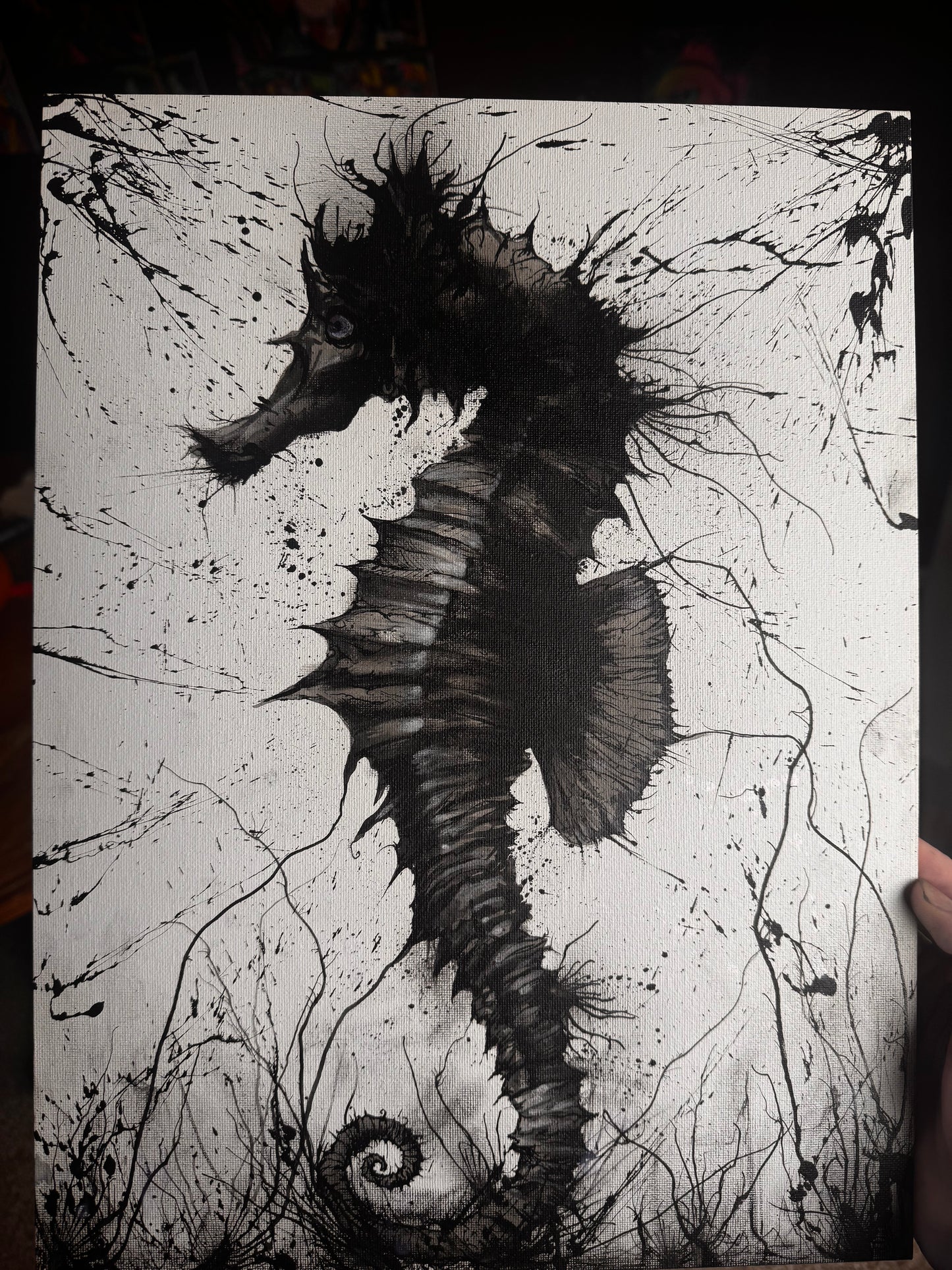 Seahorse splatter