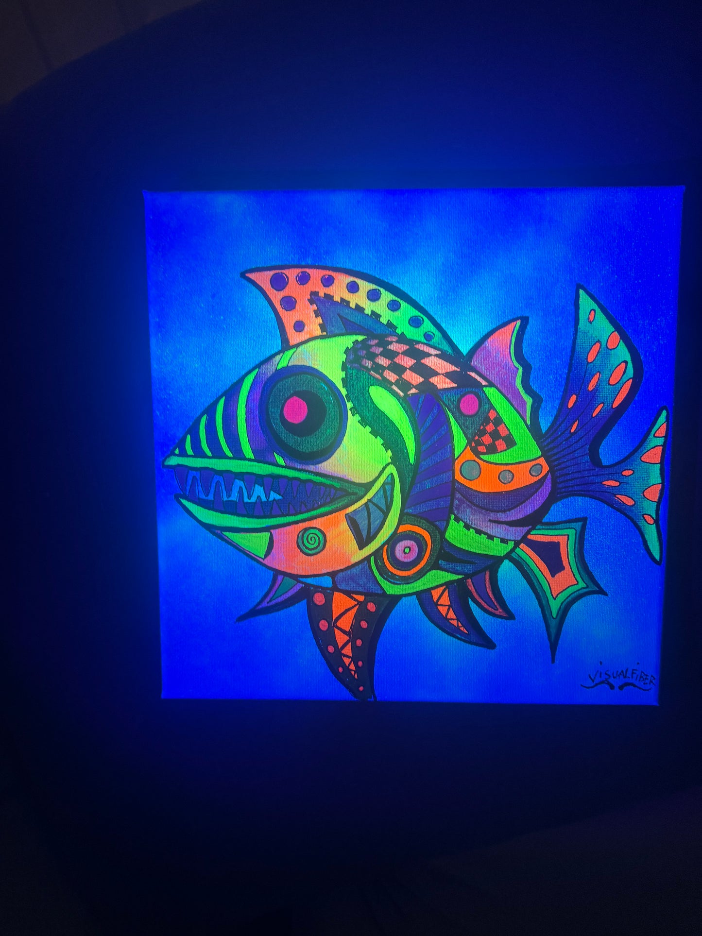 Trippy  abtract neon fish