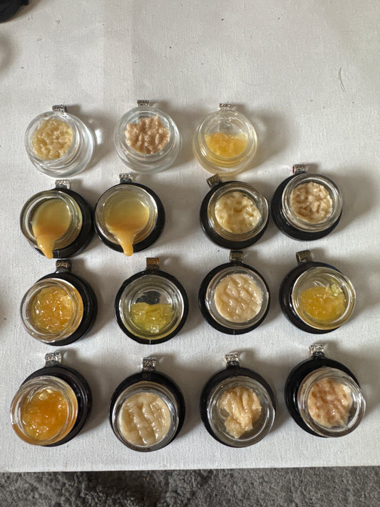 Faux rosin/oil drip pendants