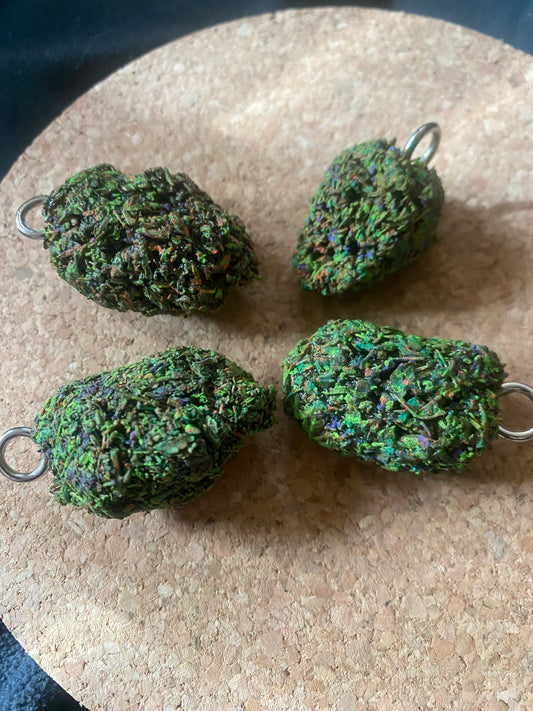 5 faux nug pendants and 5 oil jar pendants