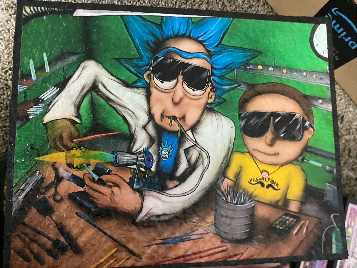 rick and morty blowing glass