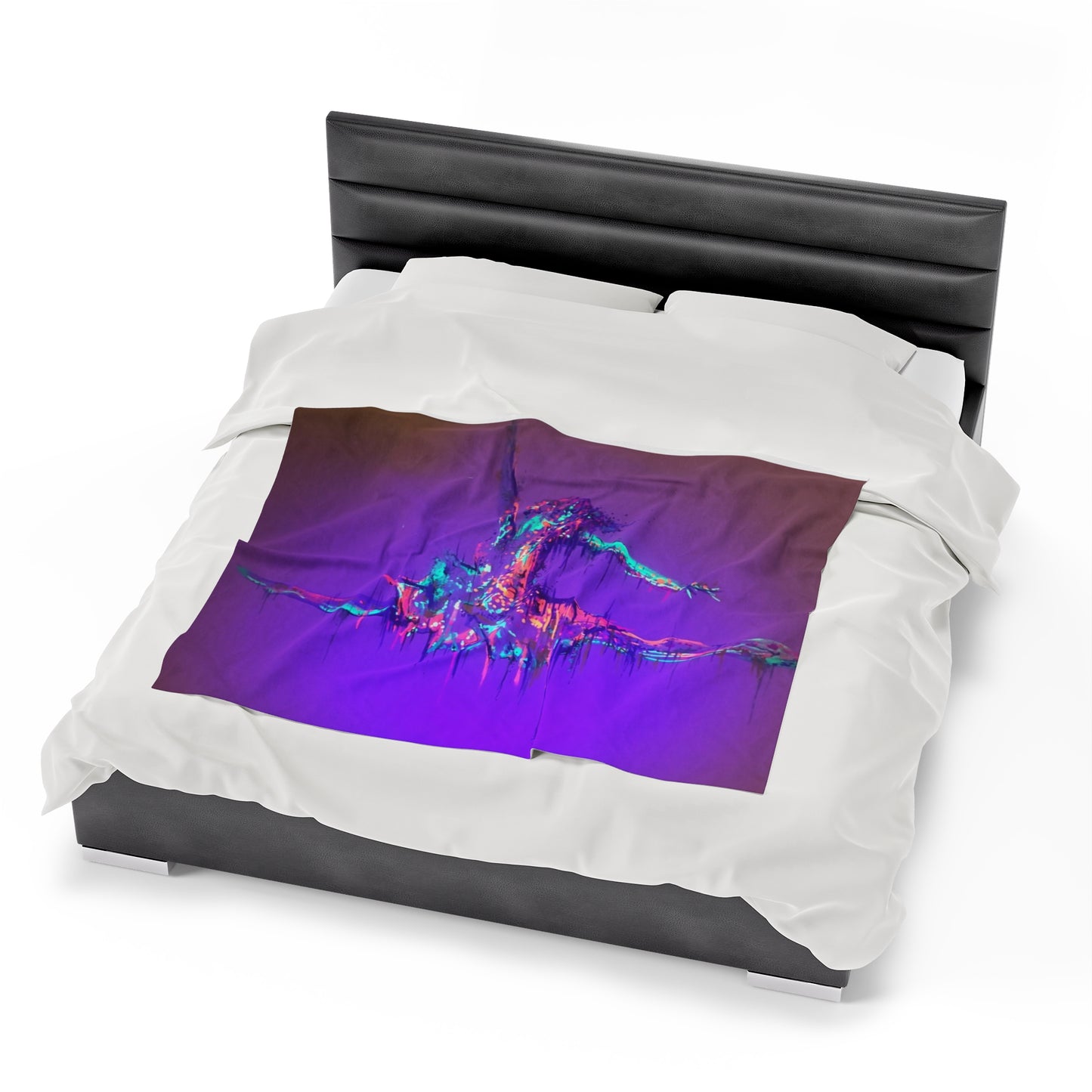 Visual Fiber Purple Abstract Dancer Velveteen Plush Blanket