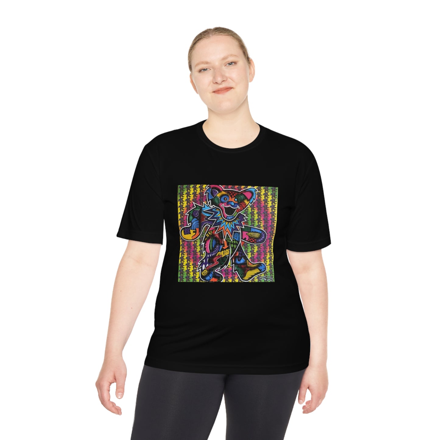 Visual Fiber Dancing Bear Blotter Unisex Moisture Wicking Tee