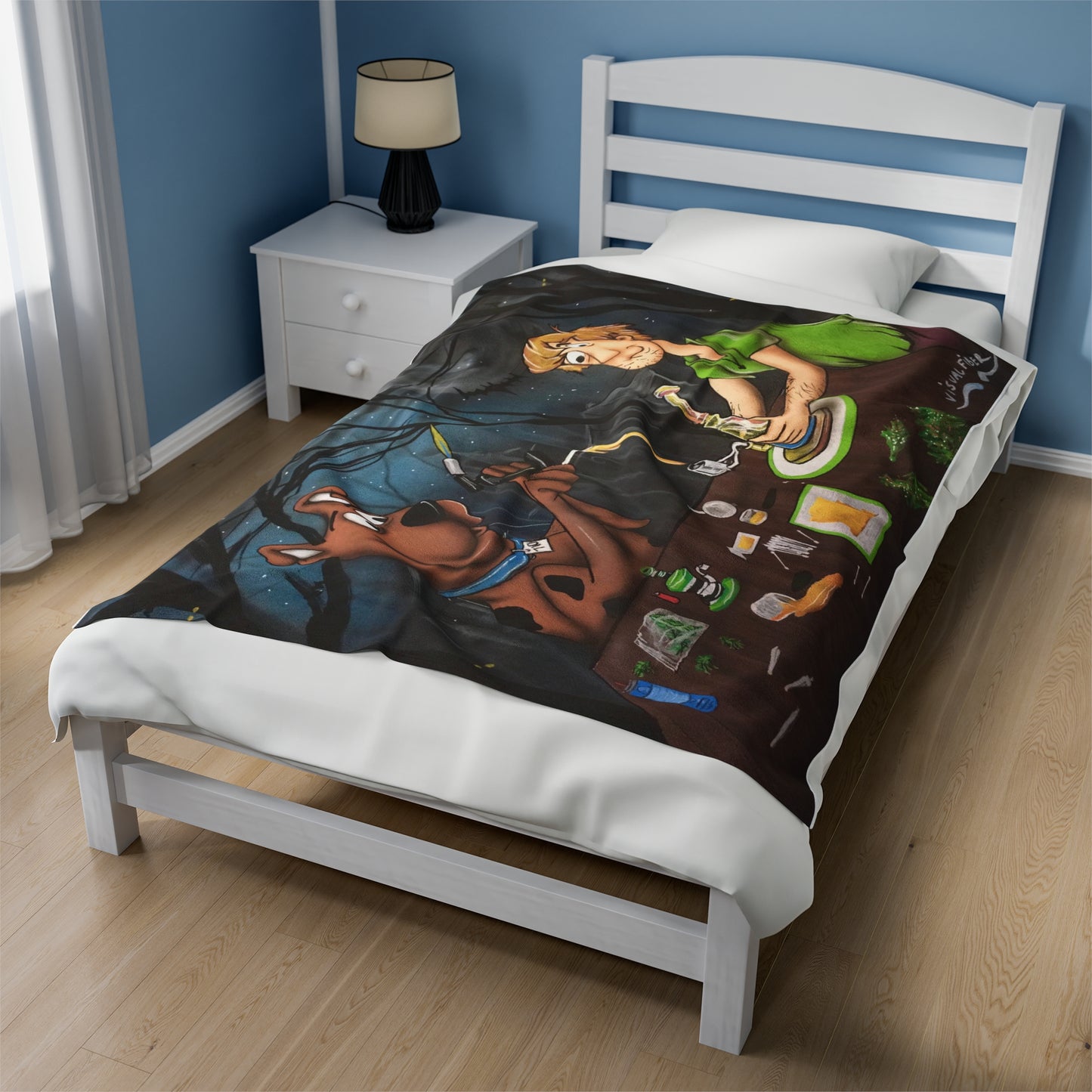 Visual Fiber Scooby and Shaggy Velveteen Plush Blanket