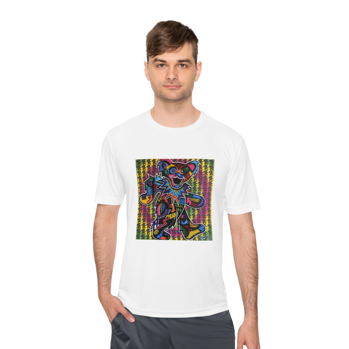 Visual Fiber Dancing Bear Blotter Unisex Moisture Wicking Tee