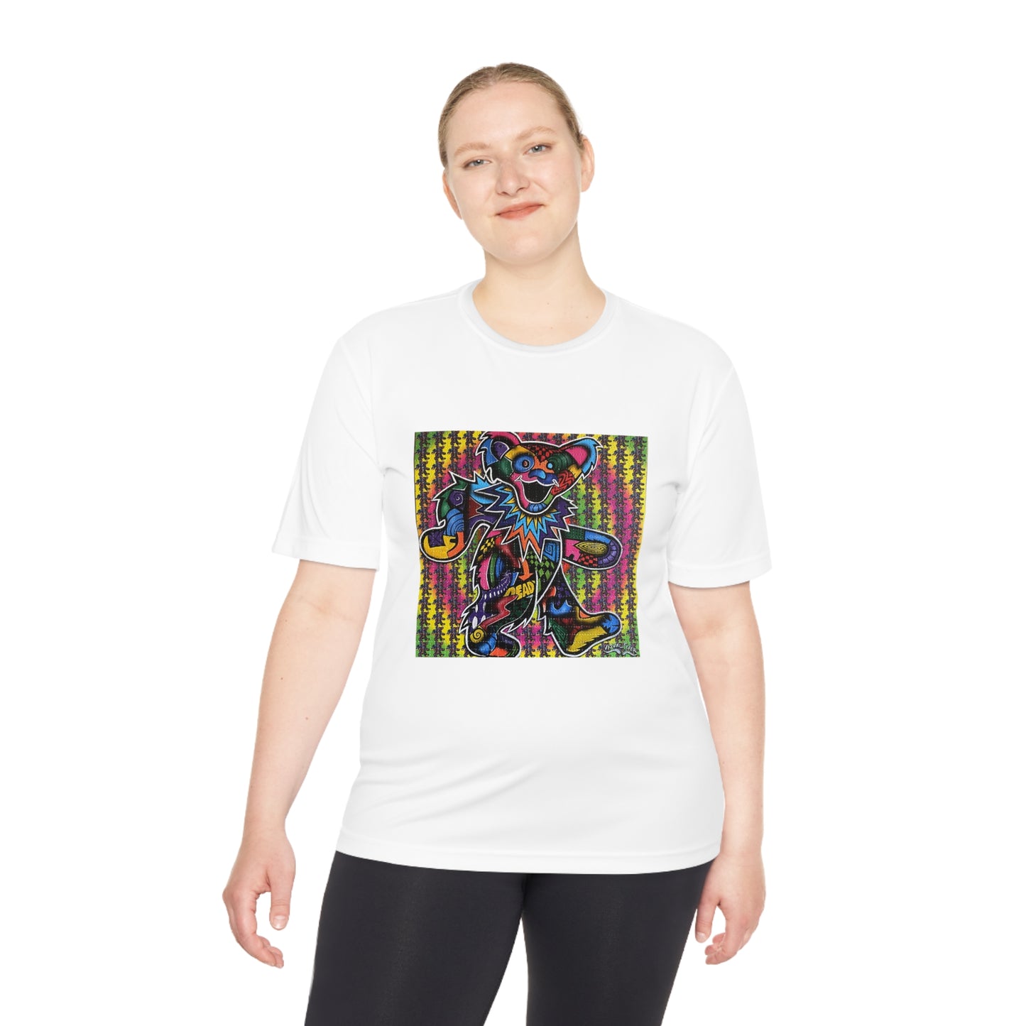 Visual Fiber Dancing Bear Blotter Unisex Moisture Wicking Tee